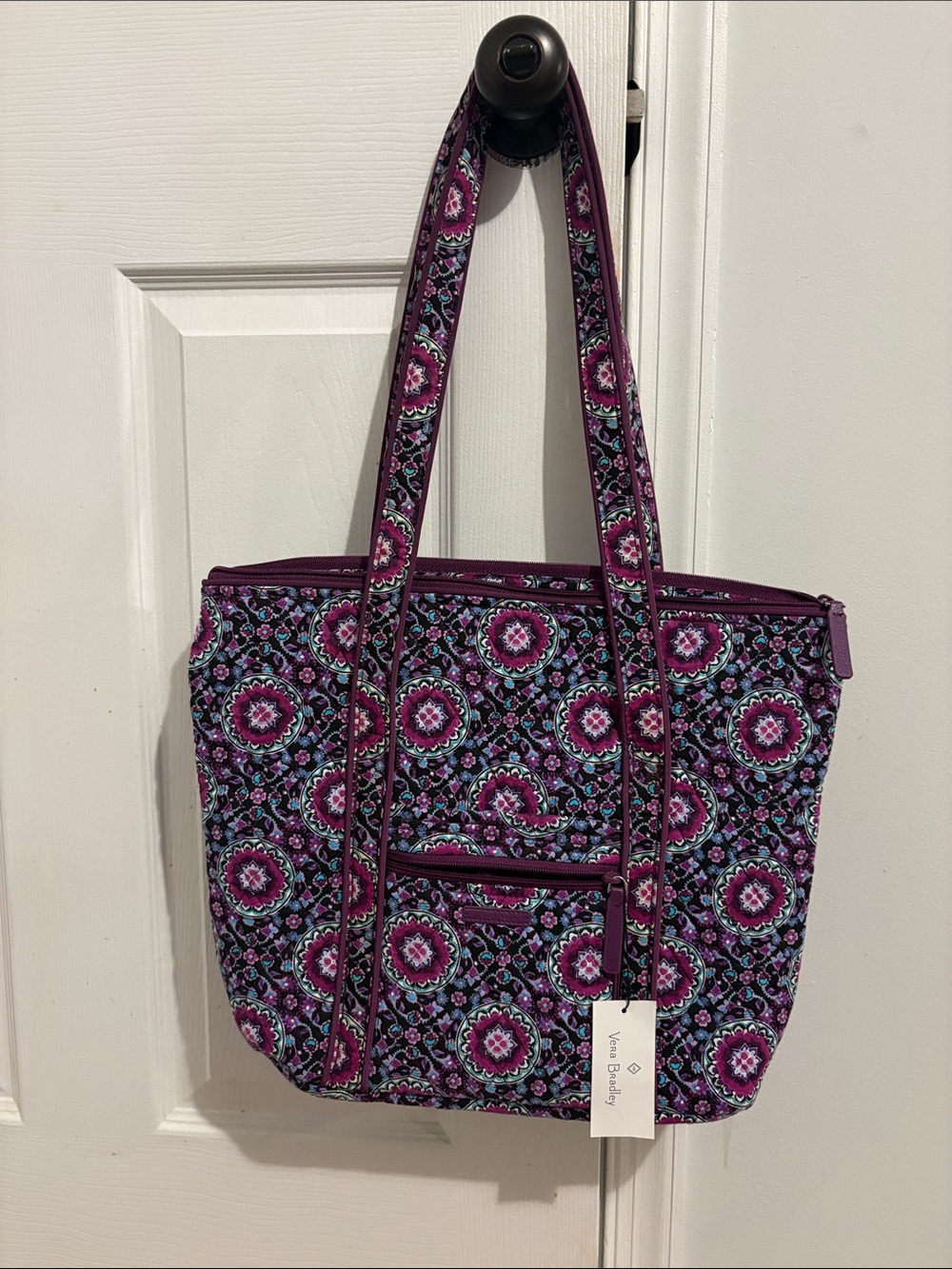 Vera Bradley Lilac Medallion Quilted Villager Tote